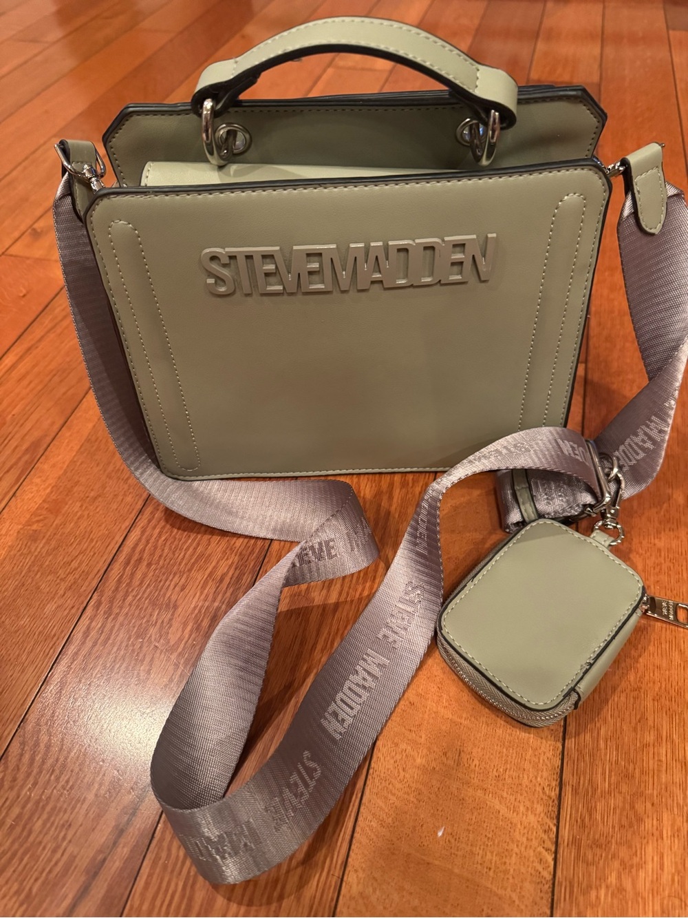 Steve Madden Bevelyn Convertible Satchel Crossbody Bag Sage Green NWOT